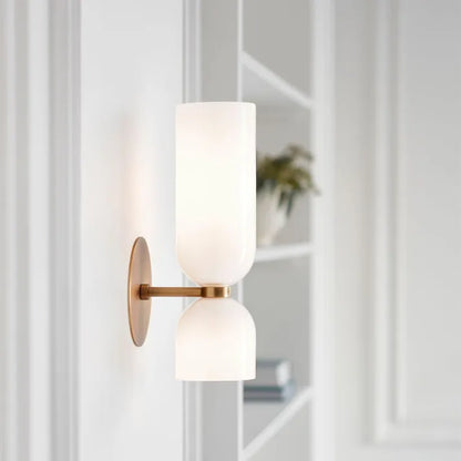 Wandlamp Dubbel Glas IJzer Moderne Wandverlichting Gang Slaapkamer Woonkamer E12