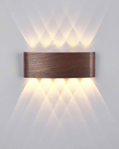 Wandlamp LED houtlook 10W warm wit 3000K binnen buiten IP65 wandverlichting modern design