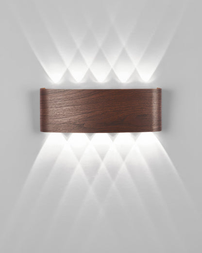 Wandlamp LED houtlook 10W warm wit 3000K binnen buiten IP65 wandverlichting modern design