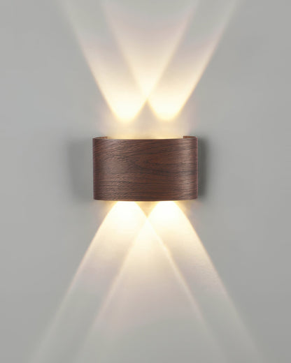 Wandlamp LED houtlook 10W warm wit 3000K binnen buiten IP65 wandverlichting modern design