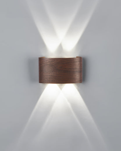 Wandlamp LED houtlook 10W warm wit 3000K binnen buiten IP65 wandverlichting modern design