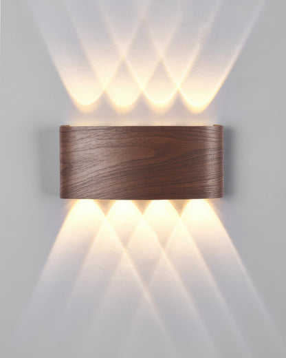 Wandlamp LED houtlook 10W warm wit 3000K binnen buiten IP65 wandverlichting modern design