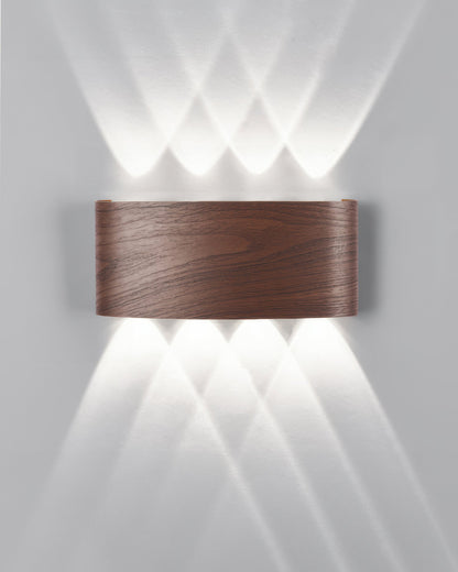 Wandlamp LED houtlook 10W warm wit 3000K binnen buiten IP65 wandverlichting modern design