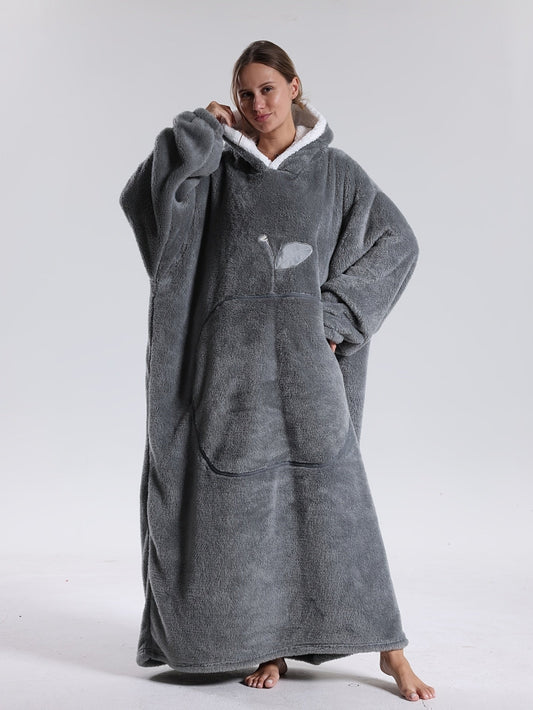 Draagbare Hoodie Deken met Mouwen en Capuchon Warm Fleece voor Bank Bed TV Kijken Luieren Ontspannen