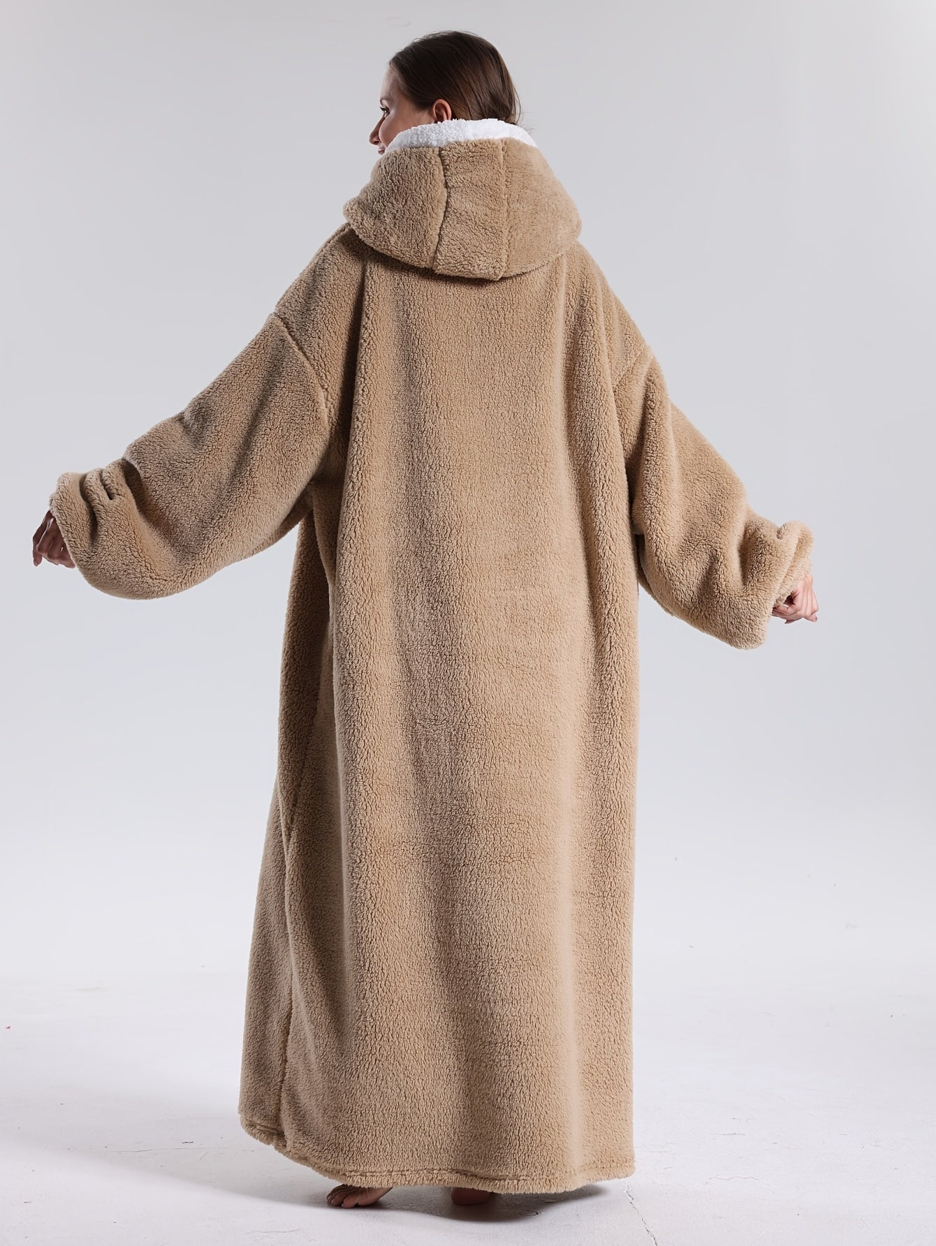 Draagbare Hoodie Deken met Mouwen en Capuchon Warm Fleece voor Bank Bed TV Kijken Luieren Ontspannen