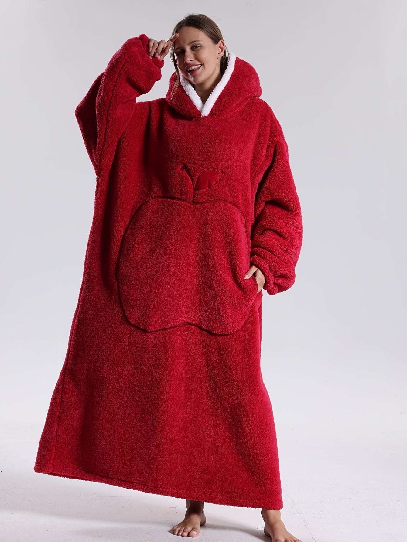 Draagbare Hoodie Deken met Mouwen en Capuchon Warm Fleece voor Bank Bed TV Kijken Luieren Ontspannen