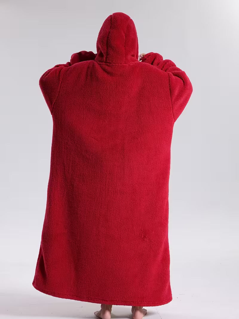 Draagbare Hoodie Deken met Mouwen en Capuchon Warm Fleece voor Bank Bed TV Kijken Luieren Ontspannen