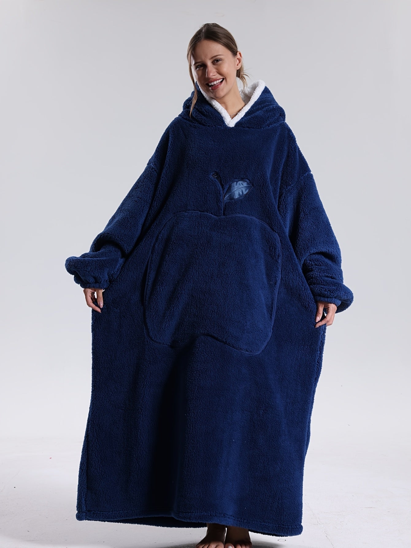 Draagbare Hoodie Deken met Mouwen en Capuchon Warm Fleece voor Bank Bed TV Kijken Luieren Ontspannen