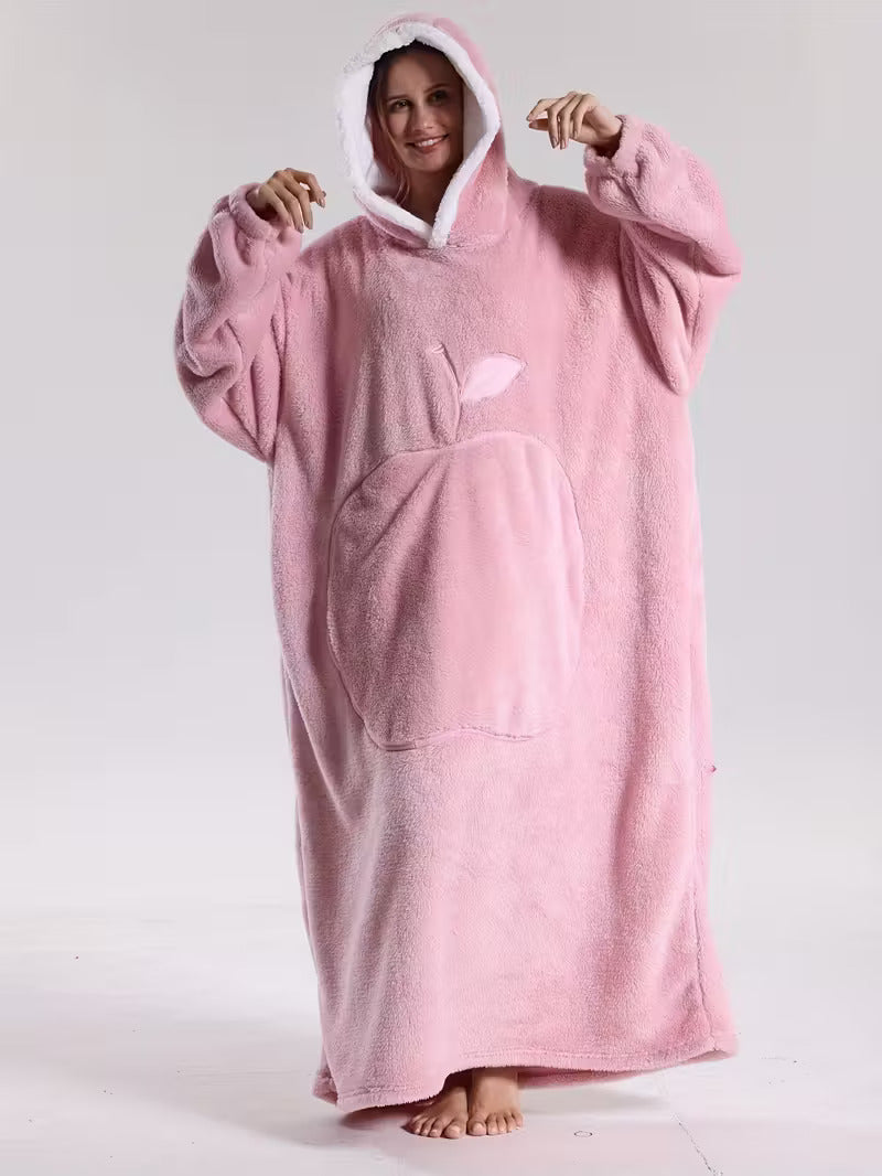Draagbare Hoodie Deken met Mouwen en Capuchon Warm Fleece voor Bank Bed TV Kijken Luieren Ontspannen