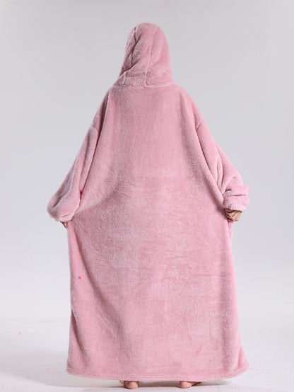 Draagbare Hoodie Deken met Mouwen en Capuchon Warm Fleece voor Bank Bed TV Kijken Luieren Ontspannen