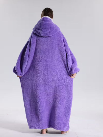 Draagbare Hoodie Deken met Mouwen en Capuchon Warm Fleece voor Bank Bed TV Kijken Luieren Ontspannen