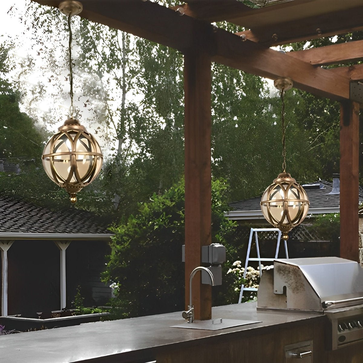 Buitenhanglamp Bol Aluminium Zwart E27 Tuin Retro Ronde Buitenlamp Ketting Verstelbaar Veranda Balkon Buitenverlichting Lantaarn