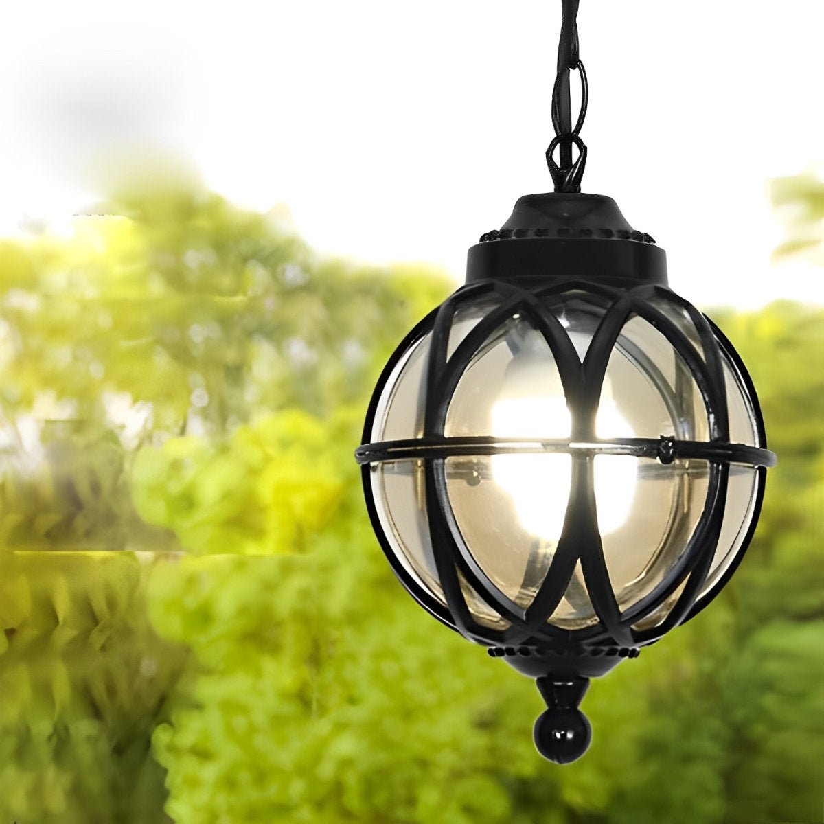 Buitenhanglamp Bol Aluminium Zwart E27 Tuin Retro Ronde Buitenlamp Ketting Verstelbaar Veranda Balkon Buitenverlichting Lantaarn