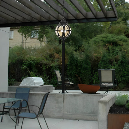 Buitenhanglamp Bol Aluminium Zwart E27 Tuin Retro Ronde Buitenlamp Ketting Verstelbaar Veranda Balkon Buitenverlichting Lantaarn