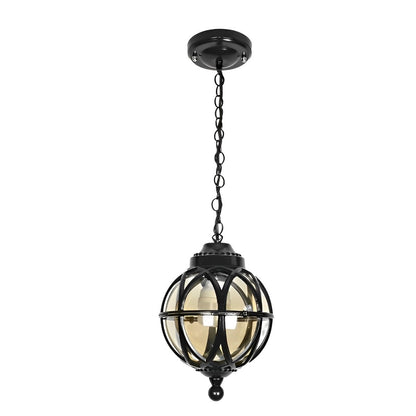 Buitenhanglamp Bol Aluminium Zwart E27 Tuin Retro Ronde Buitenlamp Ketting Verstelbaar Veranda Balkon Buitenverlichting Lantaarn