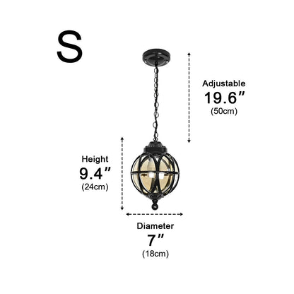 Buitenhanglamp Bol Aluminium Zwart E27 Tuin Retro Ronde Buitenlamp Ketting Verstelbaar Veranda Balkon Buitenverlichting Lantaarn