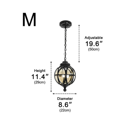 Buitenhanglamp Bol Aluminium Zwart E27 Tuin Retro Ronde Buitenlamp Ketting Verstelbaar Veranda Balkon Buitenverlichting Lantaarn