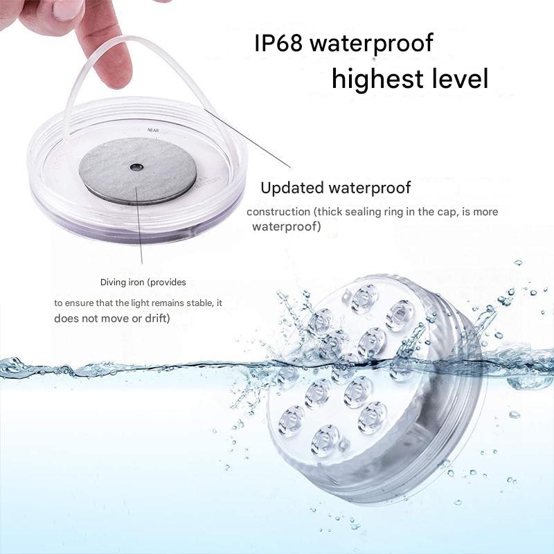 Onderwater LED Lamp IP68 Waterdicht met Afstandsbediening 16 Kleuren voor Zwembad Vijver Fontein Aquarium