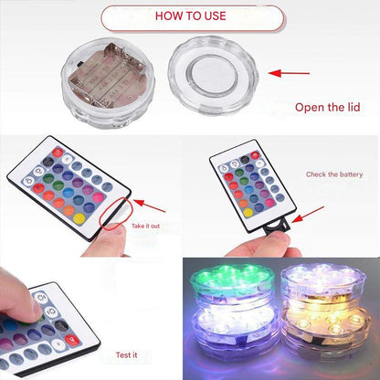 Onderwater LED Lamp IP68 Waterdicht met Afstandsbediening 16 Kleuren voor Zwembad Vijver Fontein Aquarium