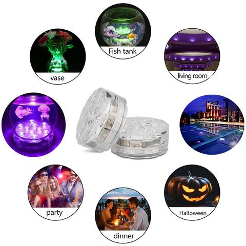 Onderwater LED Lamp IP68 Waterdicht met Afstandsbediening 16 Kleuren voor Zwembad Vijver Fontein Aquarium