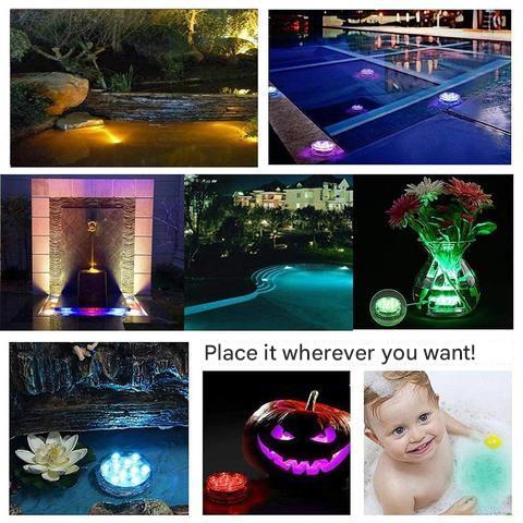Onderwater LED Lamp IP68 Waterdicht met Afstandsbediening 16 Kleuren voor Zwembad Vijver Fontein Aquarium