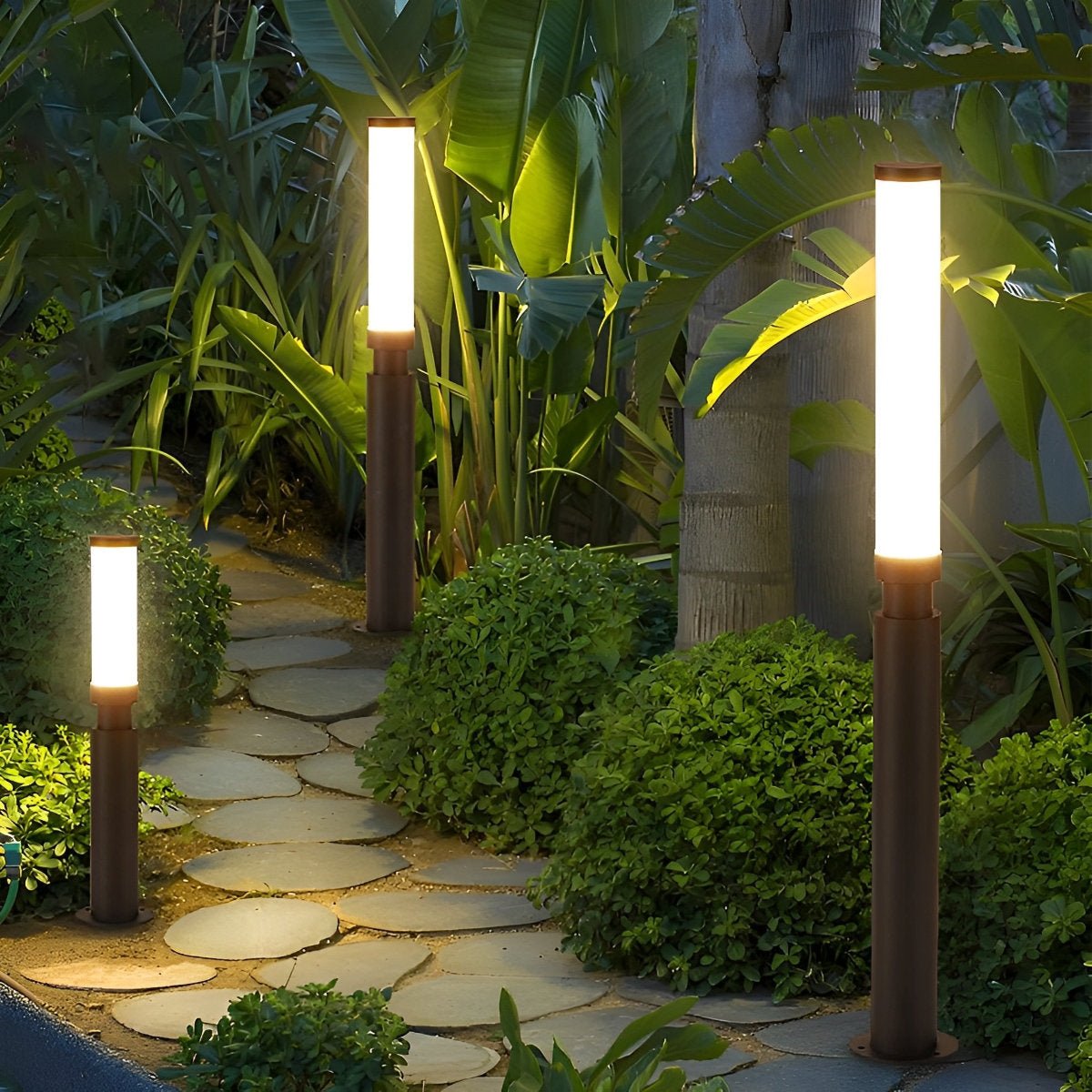 Tuinpaal Lamp Aluminium Zwart 6W IP55 Tuin Pad Verlichting Staande Buitenlamp Sokkel Paalverlichting Oprijlaan Binnenhof