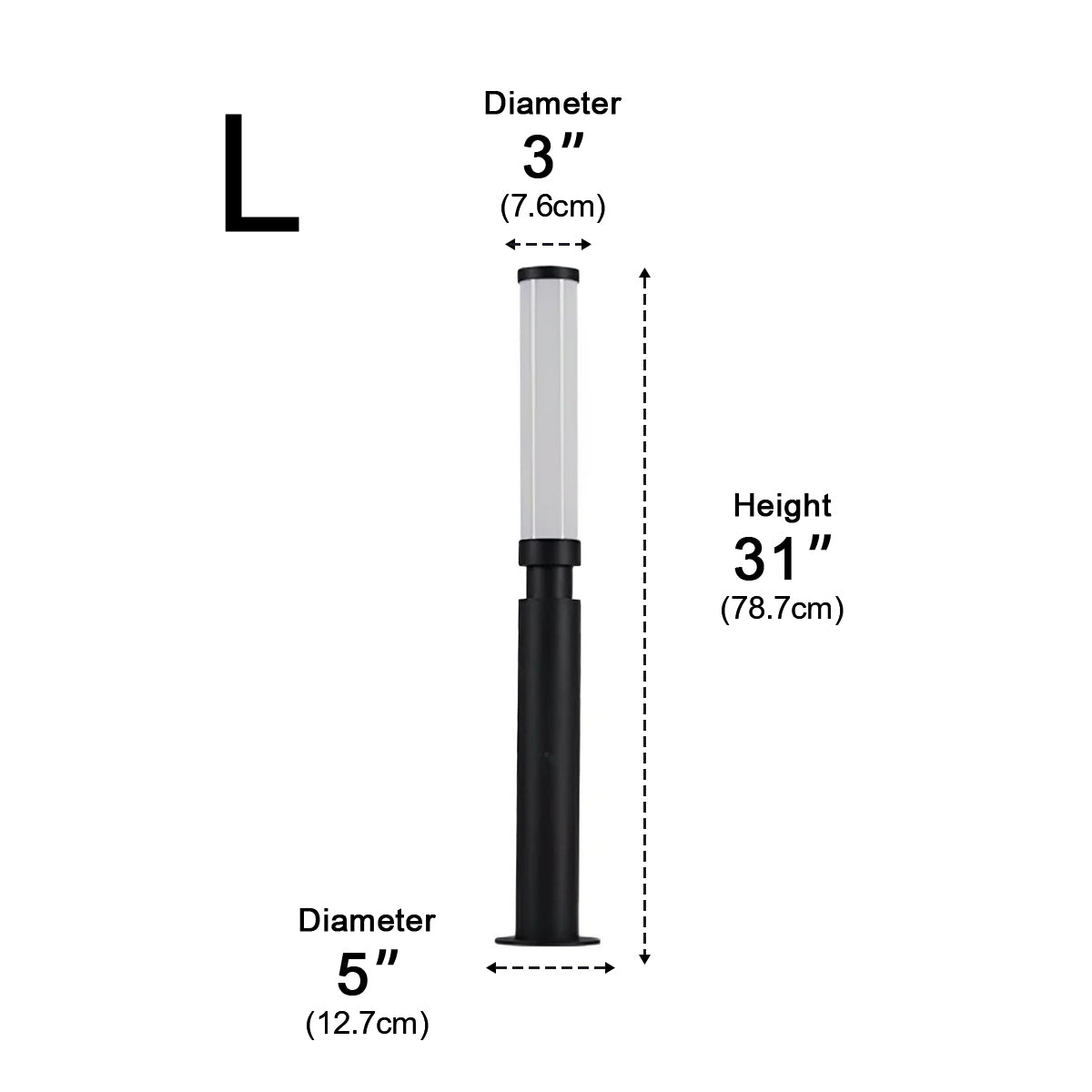 Tuinpaal Lamp Aluminium Zwart 6W IP55 Tuin Pad Verlichting Staande Buitenlamp Sokkel Paalverlichting Oprijlaan Binnenhof