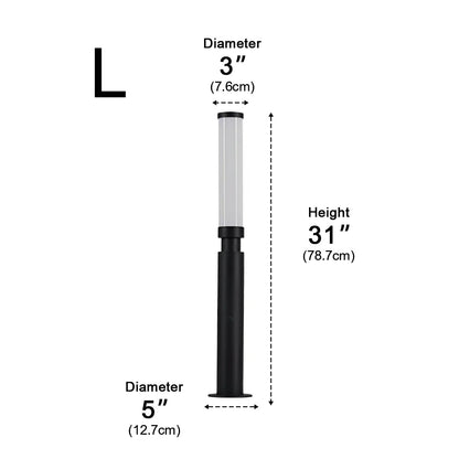 Tuinpaal Lamp Aluminium Zwart 6W IP55 Tuin Pad Verlichting Staande Buitenlamp Sokkel Paalverlichting Oprijlaan Binnenhof