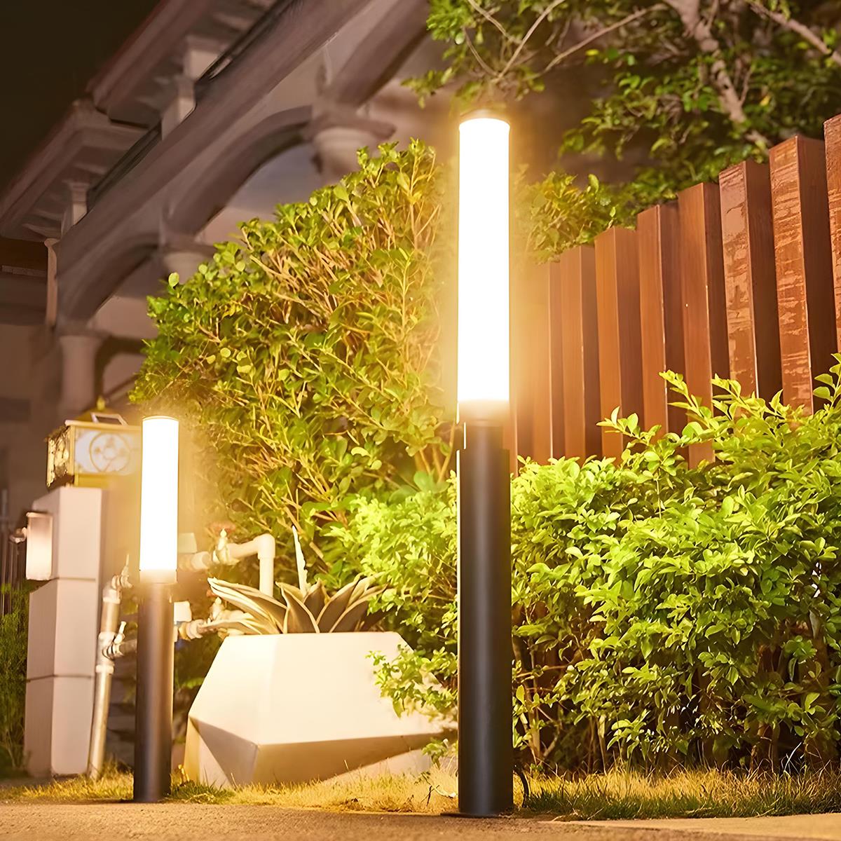 Tuinpaal Lamp Aluminium Zwart 6W IP55 Tuin Pad Verlichting Staande Buitenlamp Sokkel Paalverlichting Oprijlaan Binnenhof
