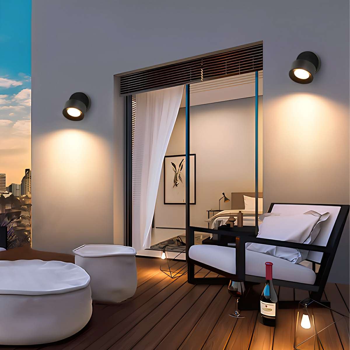 Buiten LED Wandspot Aluminium Zwart 360° Draaibaar IP65 Gevel Tuin Opbouwspot Verstelbaar Buitenlamp Porch Veranda
