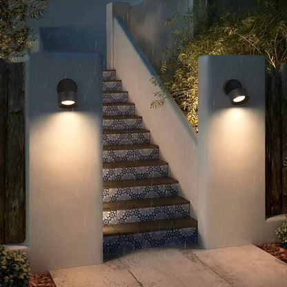 Buiten LED Wandspot Aluminium Zwart 360° Draaibaar IP65 Gevel Tuin Opbouwspot Verstelbaar Buitenlamp Porch Veranda