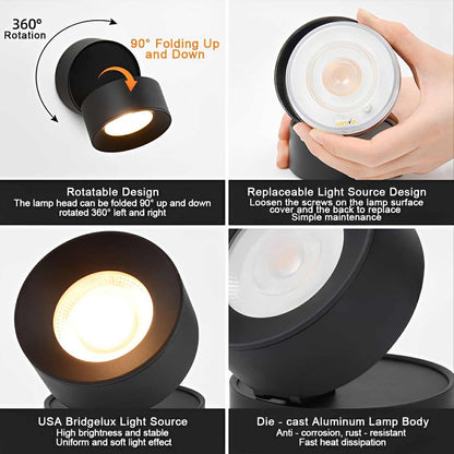 Buiten LED Wandspot Aluminium Zwart 360° Draaibaar IP65 Gevel Tuin Opbouwspot Verstelbaar Buitenlamp Porch Veranda