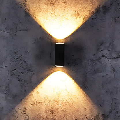 Buitenwandlamp LED Up Down Aluminium Zwart IP65 Gevel Terras Veranda Warmwit 3000K Wandspot Buitenverlichting Modern Sfeerlamp