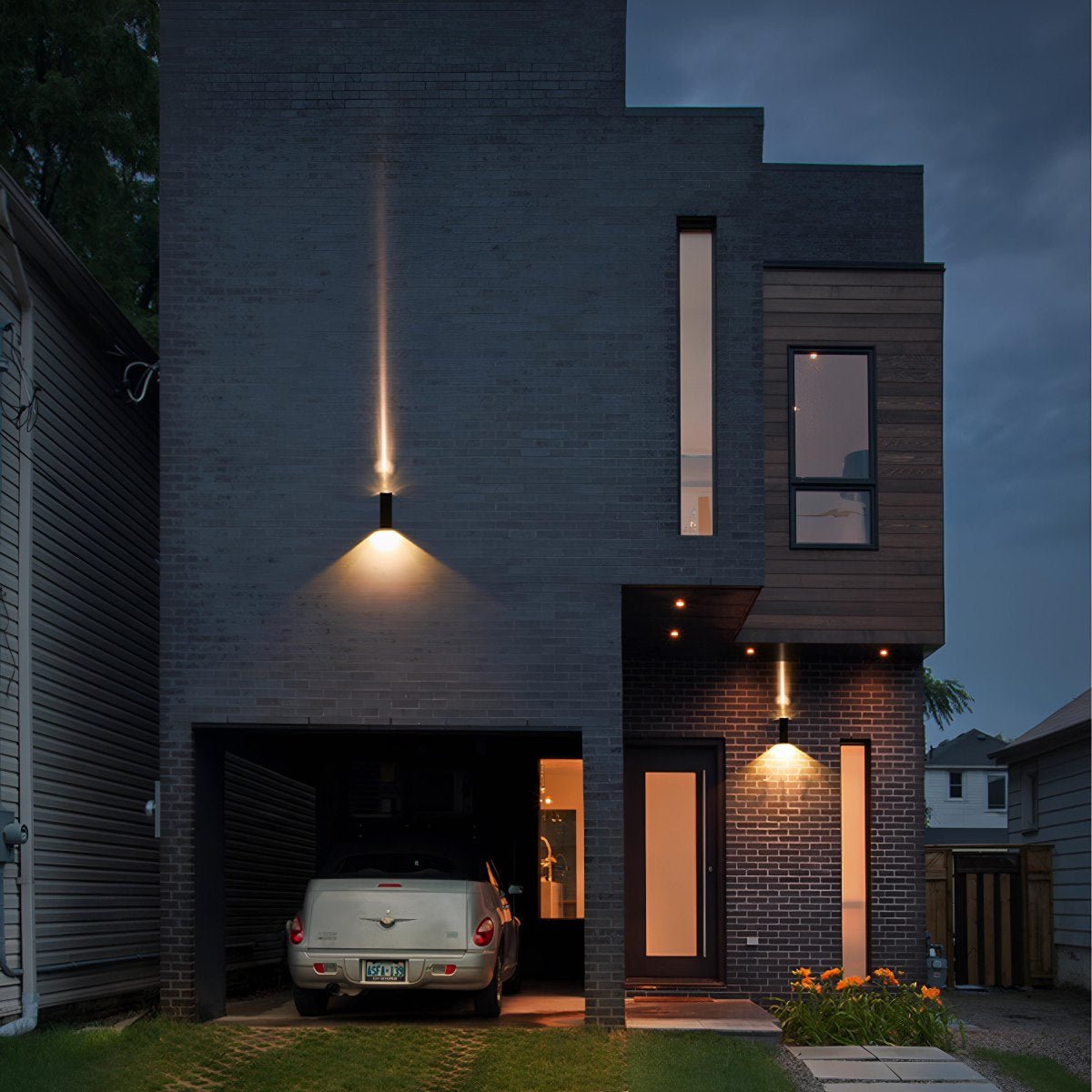 Buitenwandlamp LED Up Down Aluminium Zwart IP65 Gevel Terras Veranda Warmwit 3000K Wandspot Buitenverlichting Modern Sfeerlamp