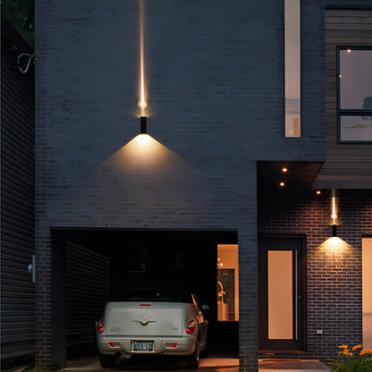 Buitenwandlamp LED Up Down Aluminium Zwart IP65 Gevel Terras Veranda Warmwit 3000K Wandspot Buitenverlichting Modern Sfeerlamp
