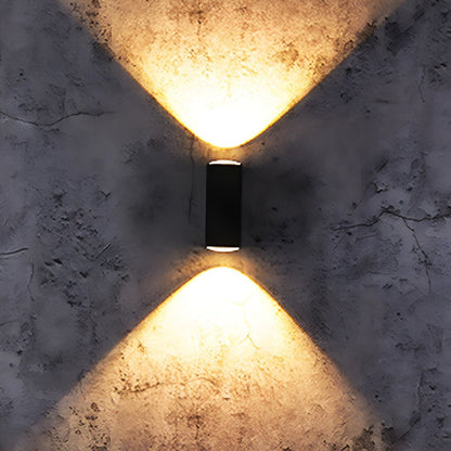 Buitenwandlamp LED Up Down Aluminium Zwart IP65 Gevel Terras Veranda Warmwit 3000K Wandspot Buitenverlichting Modern Sfeerlamp