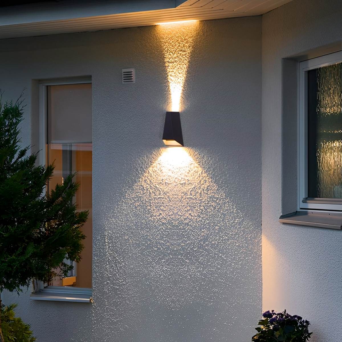 Buitenwandlamp LED Up Down Aluminium Zwart IP65 Gevel Terras Veranda Warmwit 3000K Wandspot Buitenverlichting Modern Sfeerlamp