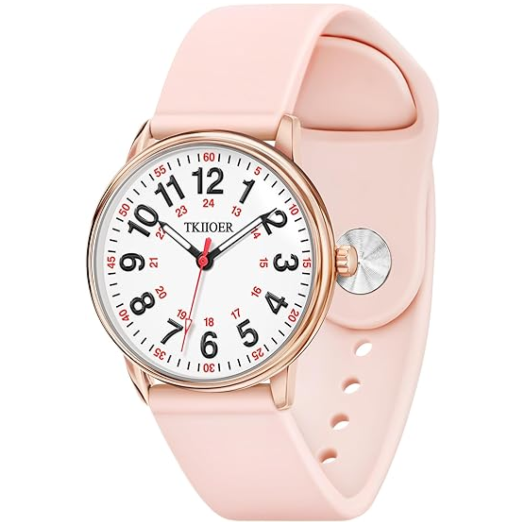 Waterdicht Verpleegkundige Horloge met Clip – 12/24-uurs Tijdweergave en Lichtgevende Wijzerplaat