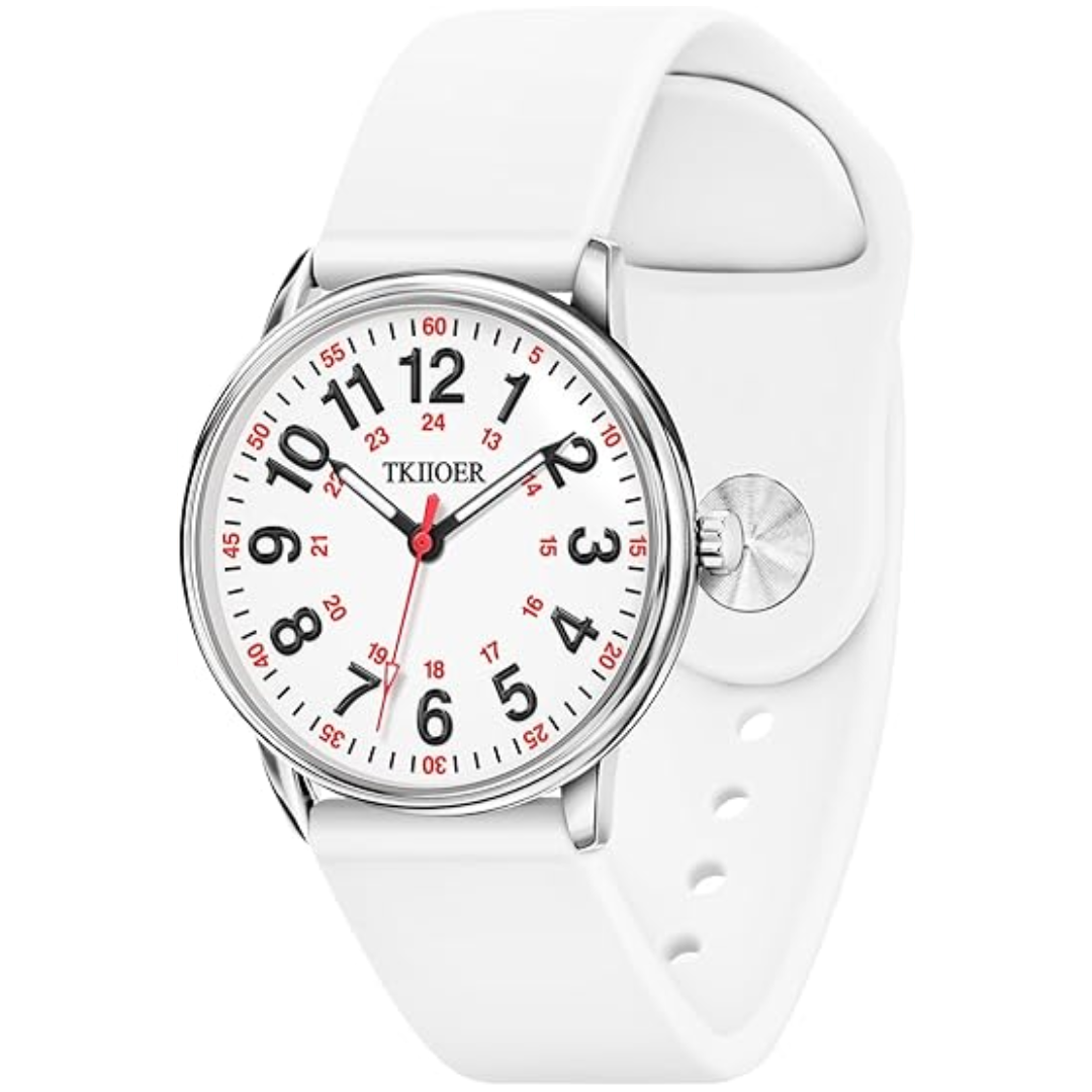 Waterdicht Verpleegkundige Horloge met Clip – 12/24-uurs Tijdweergave en Lichtgevende Wijzerplaat