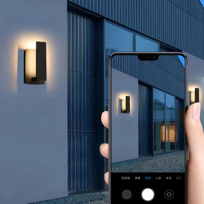 Buitenwandlamp LED Aluminium Zwart Rechthoek IP54 Gevel Voordeur Terras 8W 12W Warmwit 3000K Wandlamp Buiten Modern Minimalistische