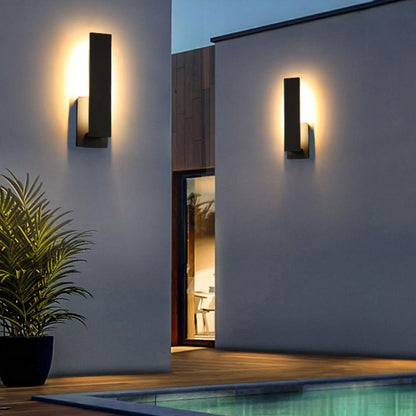 Buitenwandlamp LED Aluminium Zwart Rechthoek IP54 Gevel Voordeur Terras 8W 12W Warmwit 3000K Wandlamp Buiten Modern Minimalistische