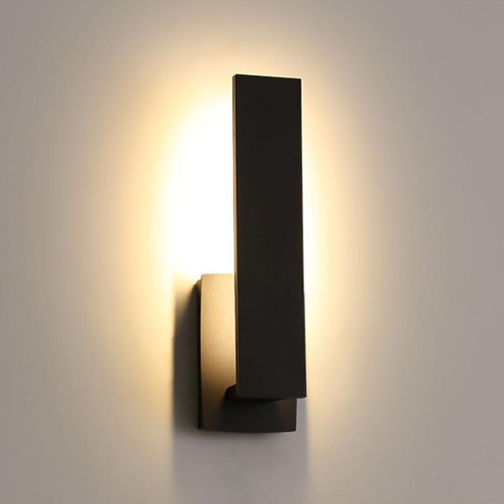 Buitenwandlamp LED Aluminium Zwart Rechthoek IP54 Gevel Voordeur Terras 8W 12W Warmwit 3000K Wandlamp Buiten Modern Minimalistische