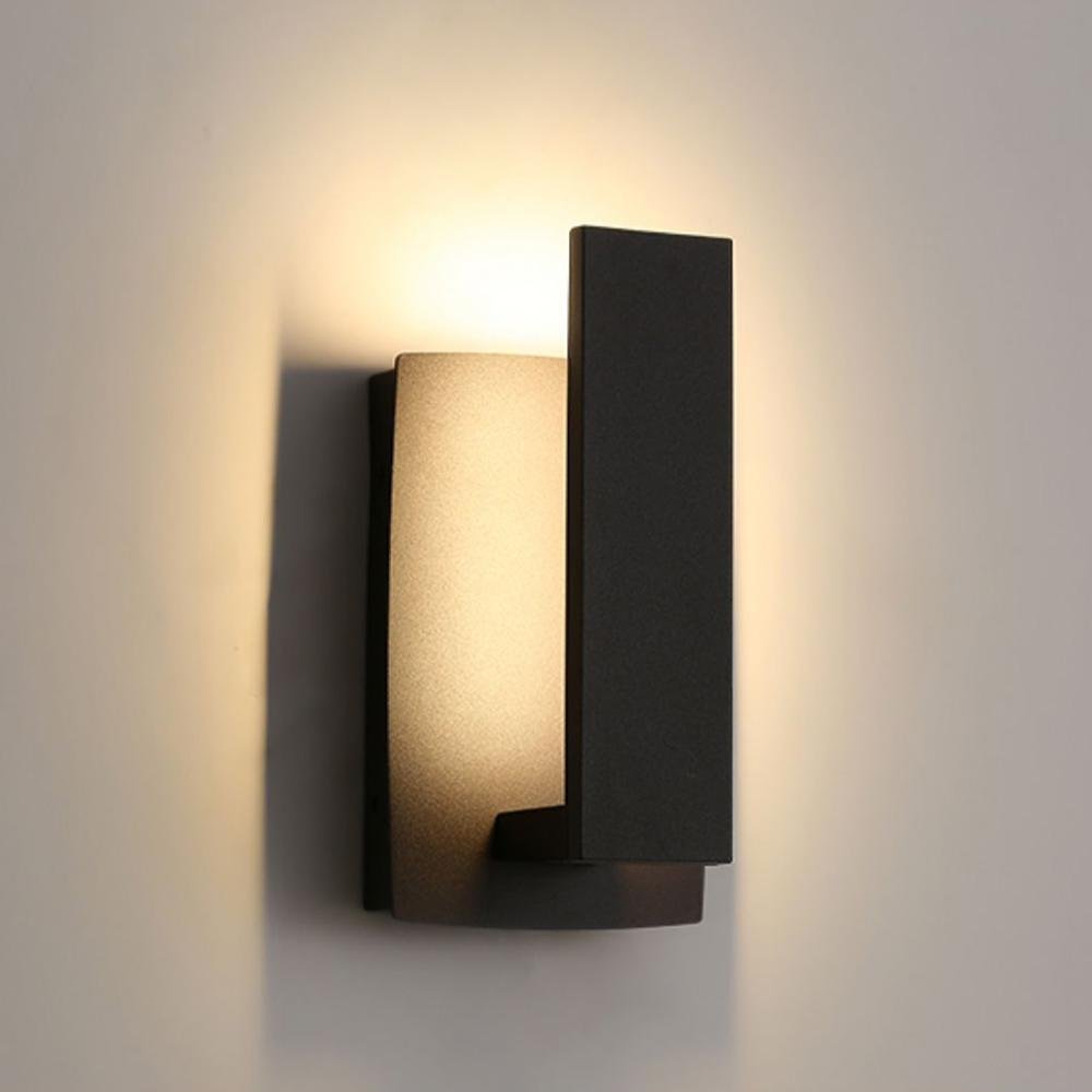 Buitenwandlamp LED Aluminium Zwart Rechthoek IP54 Gevel Voordeur Terras 8W 12W Warmwit 3000K Wandlamp Buiten Modern Minimalistische