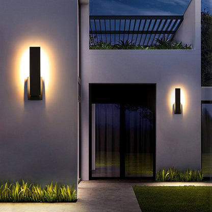 Buitenwandlamp LED Aluminium Zwart Rechthoek IP54 Gevel Voordeur Terras 8W 12W Warmwit 3000K Wandlamp Buiten Modern Minimalistische