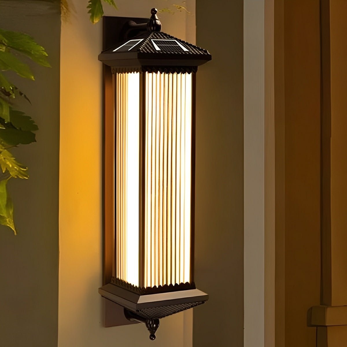 Buitenwandlamp Solar Aluminium Geribbeld Glas Koffiebruin IP55 Gevel Veranda Tuin Retro Wandlamp Buiten Lantaarn Villa