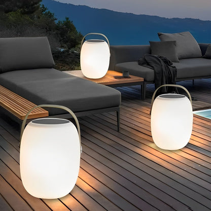 Tafellamp Buiten Draagbaar Solar LED Wit Tuin Terras PE Hengsel Warmwit 3000K Oplaadbaar Lantaarn Sfeerverlichting Camping Balkon