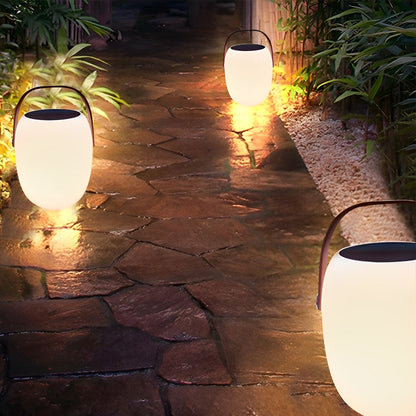 Tafellamp Buiten Draagbaar Solar LED Wit Tuin Terras PE Hengsel Warmwit 3000K Oplaadbaar Lantaarn Sfeerverlichting Camping Balkon