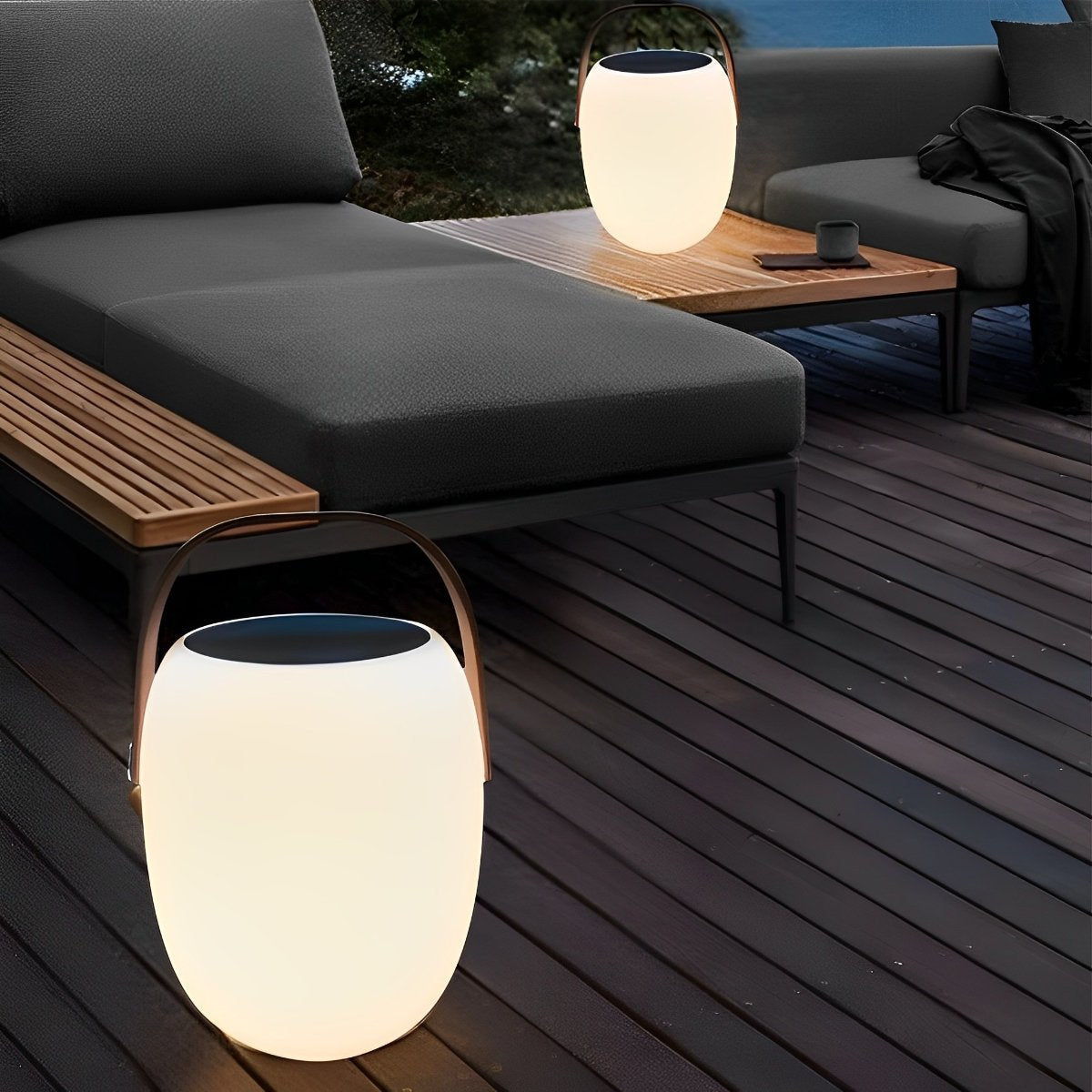 Tafellamp Buiten Draagbaar Solar LED Wit Tuin Terras PE Hengsel Warmwit 3000K Oplaadbaar Lantaarn Sfeerverlichting Camping Balkon