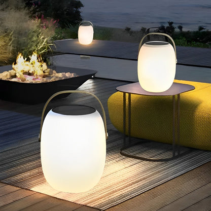 Tafellamp Buiten Draagbaar Solar LED Wit Tuin Terras PE Hengsel Warmwit 3000K Oplaadbaar Lantaarn Sfeerverlichting Camping Balkon