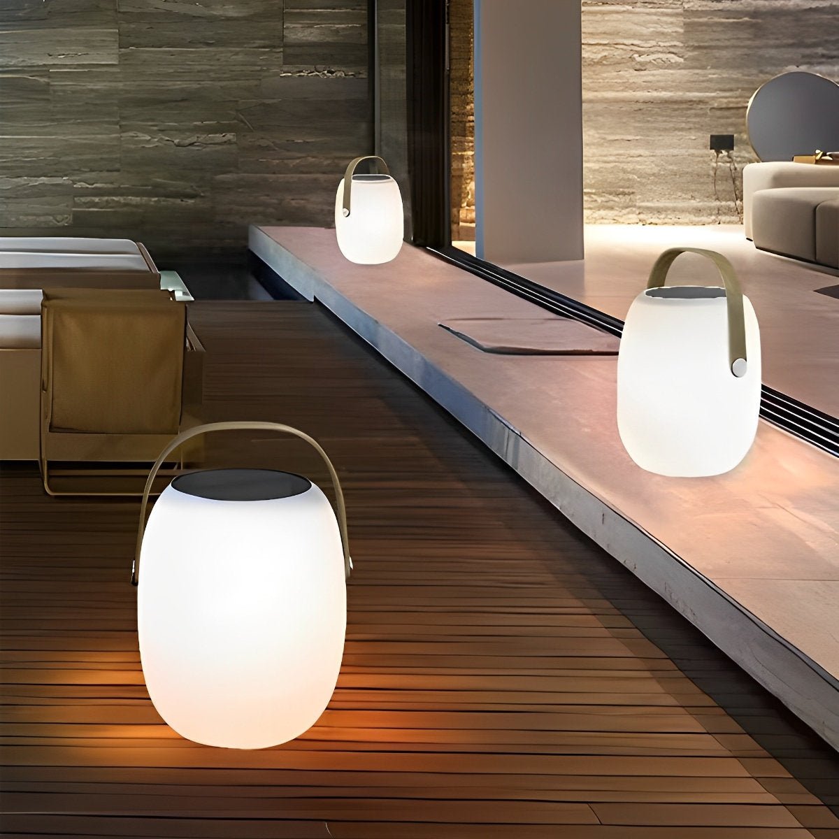 Tafellamp Buiten Draagbaar Solar LED Wit Tuin Terras PE Hengsel Warmwit 3000K Oplaadbaar Lantaarn Sfeerverlichting Camping Balkon